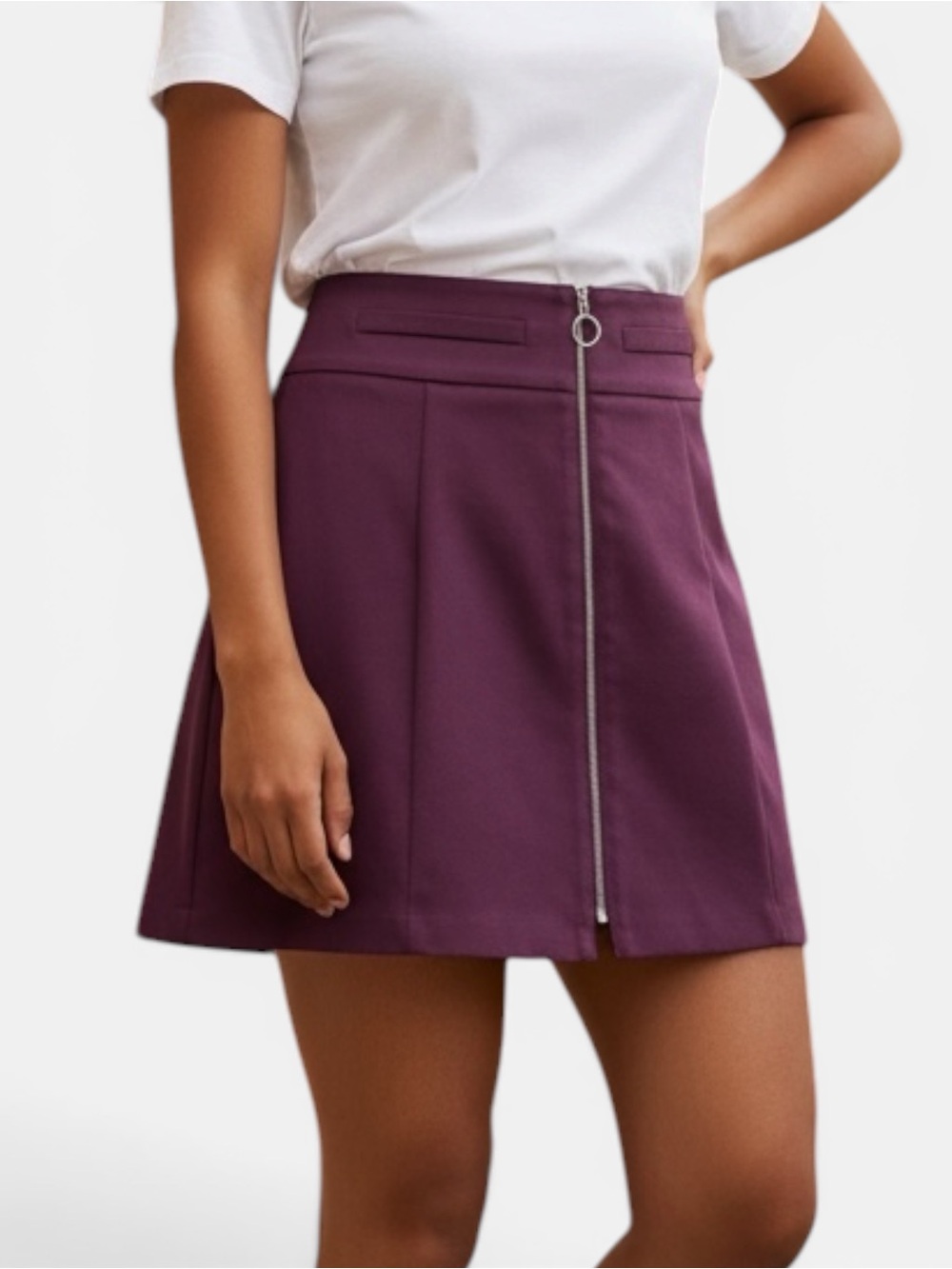 Candie’s Full Zip Ponte Mini Skirt